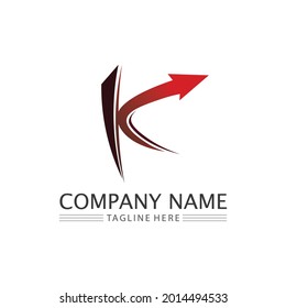 Diseño del logotipo K letra Tipo de letra K Concepto Vector del logotipo empresarial y empresa inicial de diseño