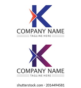 K logo design K letter font Concept Business logo vector and design initial company