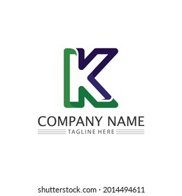 K Logo Design K-Buchstaben Schriftart Konzept Geschäftslogo Vektorgrafik und Design Erstfirma