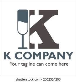 K logo design on Dating theme