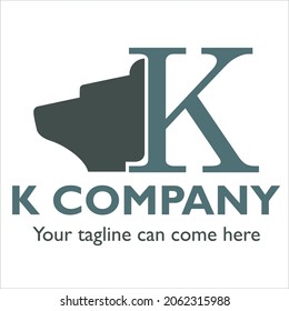 Diseño del logotipo K sobre el tema del medio ambiente