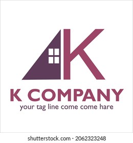 K logo design on Home Furnishing theme