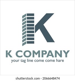 K logo design on Real Estate and Mortgage theme