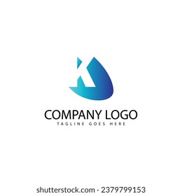 K Logo Design Simple Gradient