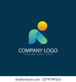 K Logo Design Simple Gradient