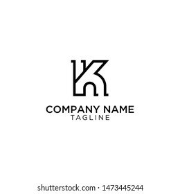 K logo design striped unique shape