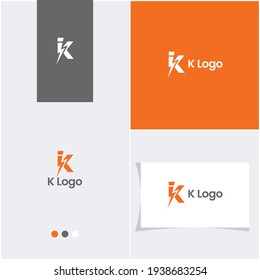 K logo design template or K letter design for internet and technology company