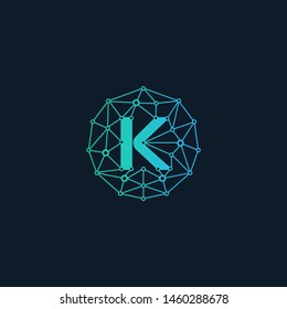 K Logo Design Template. technology logo. digital logo - Vector - Vector