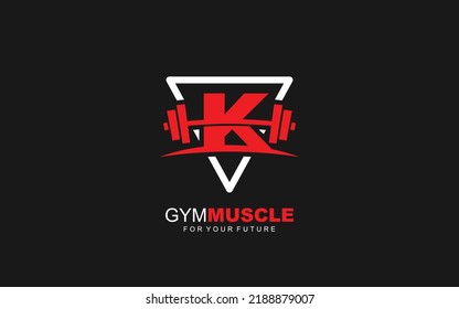 K logo gym vector for identity company. initial letter fitness template vector illustration for your brand.