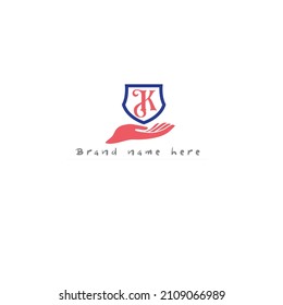 K LOGO WITH HAND SAFE CREATIVE LOGO WITH COMPLETE FILE EPS VECTOR  FILE.