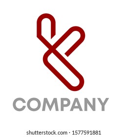 k logo icon design template sign