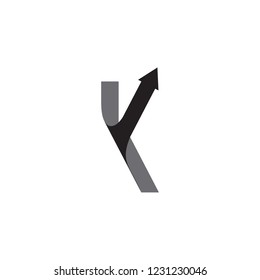 K logo letter with arrow
