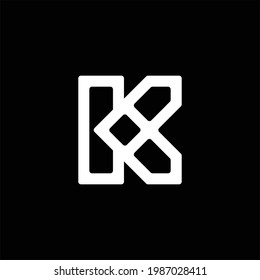 Logotipo K. Plantilla de diseño de vectores de letras K.
