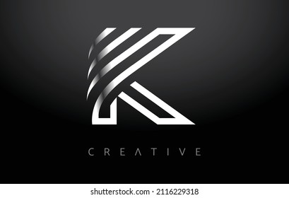 K Logo Letter Icon monogram. k Letter Design with White Line monogram and minimalist Modern Creative Look Vector Illustration.