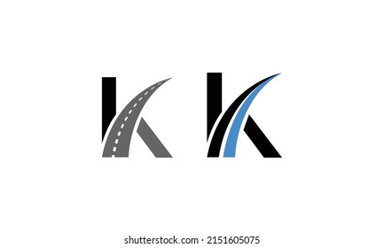 K Logo. Letter K Road Vector Design Illustration