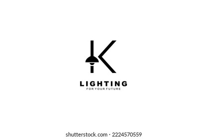 K logo lightning for identity. electrical template vector illustration for your brand.