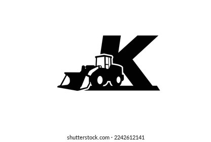K Logo with Loader letter concept for template 