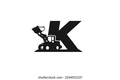 K-Logo mit Loader-Buchstabenkonzept für Vorlage