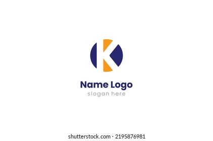 K Logo Logotype K Letter K Logotype Blue Orange Proffesional Logo Company