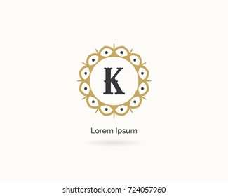 K logo. Luxury letter k vector monogram. K letter elegant and decorative logo design.