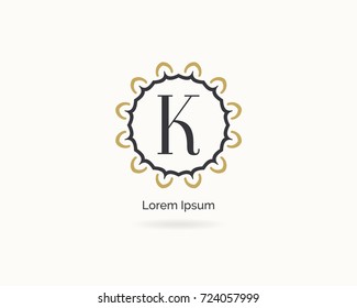 K logo. Luxury letter k vector monogram. K letter elegant and decorative logo design.