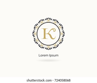 K logo. Luxury letter k vector monogram. K letter hotel and boutique logo design.