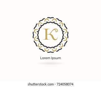 K logo. Luxury letter k vector monogram. K letter hotel and boutique logo design.