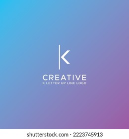 K logo, Minimalist K letter logo with line up logo. Beauty, expensive and luxury. Initial abstract K logo, Illustration vector design.