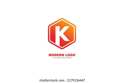 K logo shape for identity. hexagonal template vector illustration for your brand.