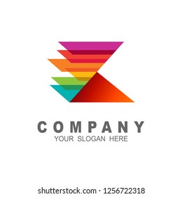k logo with speed and use full color, letter k and colorful