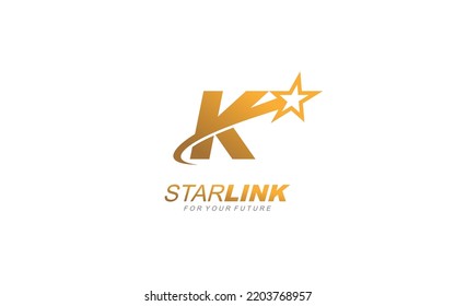 K logo star for branding company. letter template vector illustration for your brand.