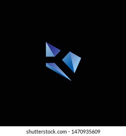 K Logotype Digital Diamond Template Simple Minimalist Logo Vector