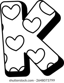 K lovely childish font vector illustration