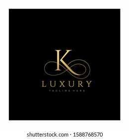 K Luxury Letter Logo Design Vector