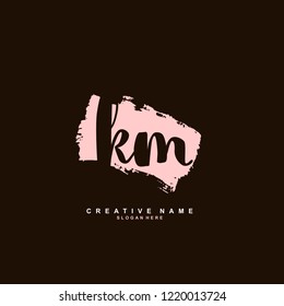 K M KM Initial logo template vector