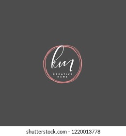 K M KM Initial logo template vector