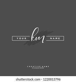 K M KM Initial Logo Template Vector