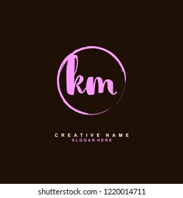 K M KM Initial logo template vector