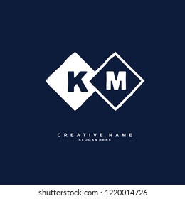 K M KM Initial logo template vector