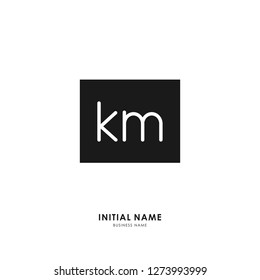 K M KM Initial logo letter with minimalist concept. Vector with scandinavian style logo.