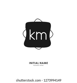 K M KM Initial logo letter with minimalist concept. Vector with scandinavian style logo.