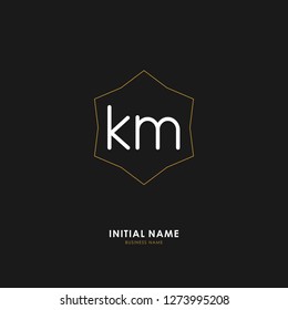 K M KM Initial logo letter with minimalist concept. Vector with scandinavian style logo.