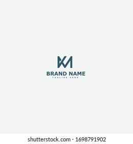 K M KM MK Initial logo template