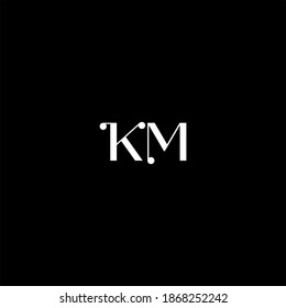 K M letter logo abstract design on black color background. km monogram