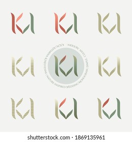 k and m wedding logo monogram icon symbol nature inspired design