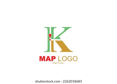 K mapa de la plantilla del logotipo de la carta para su marca.