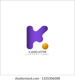 K minimal initial logo letter template vector - Vector