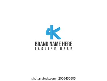K minimalist logo design design .K letter logo.