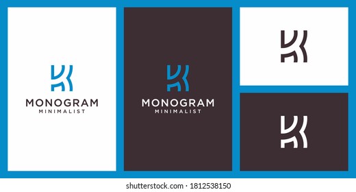 k minimalist monogram logo design
