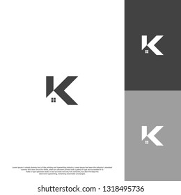 K modern logo design. simple, clean and easy to remember, good for your business like real estate, realty, homing, property, construction, and etc